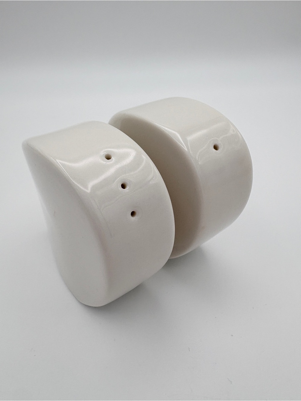Royal Doulton White Salt & Pepper Shakers Contoured Minimalist Pair